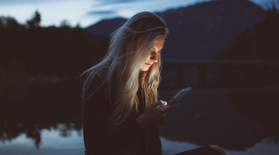 social media woman scrolling phone